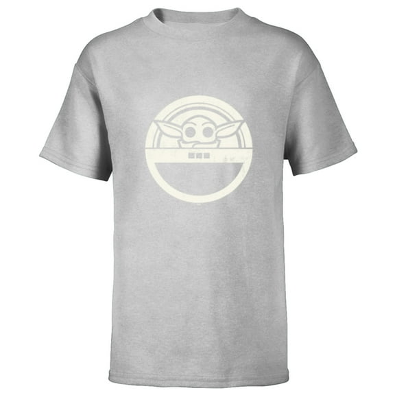 Star Wars The Mandalorian Grogu Floating Pod Sticker - Short Sleeve T-Shirt for Kids - Customized-Athletic Heather
