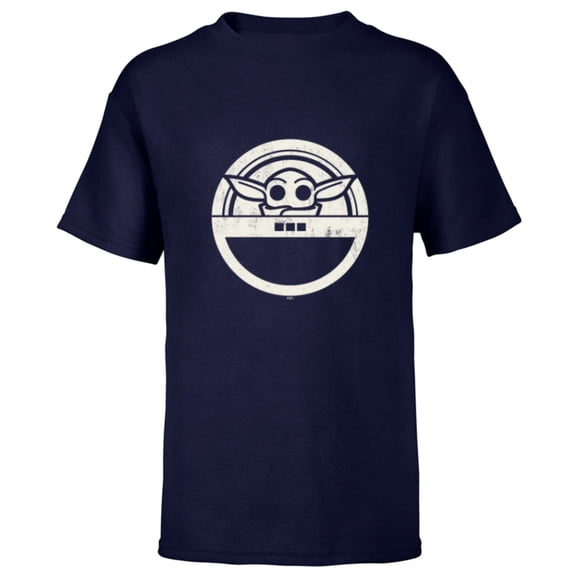 Star Wars The Mandalorian Grogu Floating Pod Sticker - Short Sleeve T-Shirt for Kids - Customized-Navy