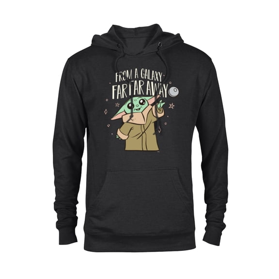 Star Wars The Mandalorian Grogu From a Galaxy Far Far Away - Pullover Hoodie for Adults - Customized-Black