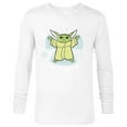 thumbnail image 1 of Star Wars The Mandalorian Grogu Galaxy’s Greetings Holiday Standard - Long Sleeve T-Shirt for Men – Customized-White, 1 of 5