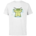 thumbnail image 1 of Star Wars The Mandalorian Grogu Galaxy’s Greetings Holiday Standard - Short Sleeve Cotton T-Shirt for Adults - Customized-White, 1 of 5