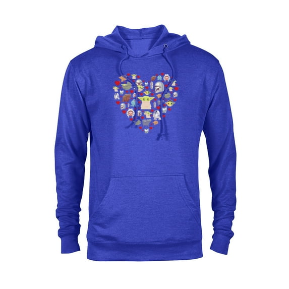 Star Wars The Mandalorian Grogu Heart Valentine’s Day - Pullover Hoodie for Adults – Customized-Royal Heather