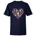 thumbnail image 1 of Star Wars The Mandalorian Grogu Heart Valentine’s Day - Short Sleeve T-Shirt for Kids – Customized-Navy, 1 of 5