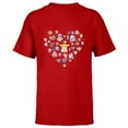 thumbnail image 1 of Star Wars The Mandalorian Grogu Heart Valentine’s Day - Short Sleeve T-Shirt for Kids – Customized-Red, 1 of 5