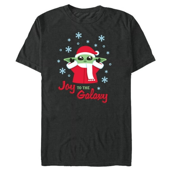 Star Wars The Mandalorian Grogu Joy to the Galaxy Holiday - Short Sleeve Blended T-Shirt for Adults - Customized-Dark Heather