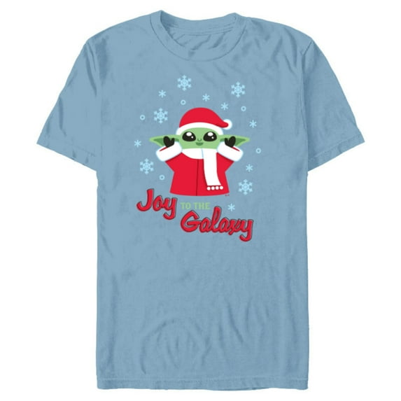 Star Wars The Mandalorian Grogu Joy to the Galaxy Holiday - Short Sleeve Blended T-Shirt for Adults - Customized-Ocean Blue