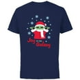 thumbnail image 1 of Star Wars The Mandalorian Grogu Joy to the Galaxy Holiday - Short Sleeve Cotton T-Shirt for Adults - Customized-Navy, 1 of 5
