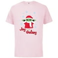 thumbnail image 1 of Star Wars The Mandalorian Grogu Joy to the Galaxy Holiday - Short Sleeve Cotton T-Shirt for Adults - Customized-Soft Pink, 1 of 5