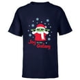 thumbnail image 1 of Star Wars The Mandalorian Grogu Joy to the Galaxy Holiday - Short Sleeve T-Shirt for Kids - Customized-Navy, 1 of 5