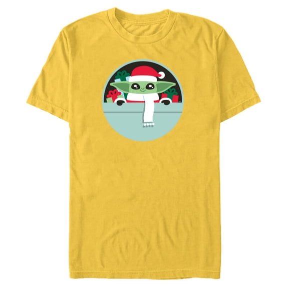 Star Wars The Mandalorian Grogu Loaded with Presents Holiday - Short Sleeve Blended T-Shirt for Adults - Customized-Yellow