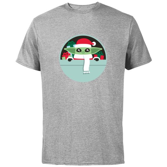 Star Wars The Mandalorian Grogu Loaded with Presents Holiday - Short Sleeve Cotton T-Shirt for Adults - Customized-Athletic Heather