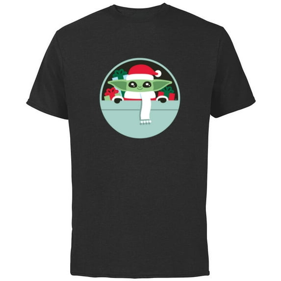 Star Wars The Mandalorian Grogu Loaded with Presents Holiday - Short Sleeve Cotton T-Shirt for Adults - Customized-Black