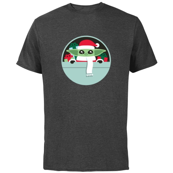 Star Wars The Mandalorian Grogu Loaded with Presents Holiday - Short Sleeve Cotton T-Shirt for Adults - Customized-Charcoal