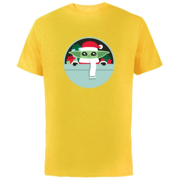 Star Wars The Mandalorian Grogu Loaded with Presents Holiday - Short Sleeve Cotton T-Shirt for Adults - Customized-Yellow