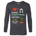thumbnail image 1 of Star Wars The Mandalorian Grogu Love Makes Everything Better - Long Sleeve T-Shirt for Men - Customized-Charcoal Heather, 1 of 5