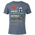 thumbnail image 1 of Star Wars The Mandalorian Grogu Love Makes Everything Better - Short Sleeve Blended T-Shirt for Adults - Customized-Navy Heather, 1 of 5