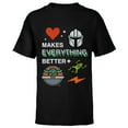 thumbnail image 1 of Star Wars The Mandalorian Grogu Love Makes Everything Better - Short Sleeve T-Shirt for Kids - Customized-Black, 1 of 5