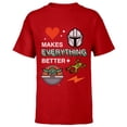 thumbnail image 1 of Star Wars The Mandalorian Grogu Love Makes Everything Better - Short Sleeve T-Shirt for Kids - Customized-Red, 1 of 5