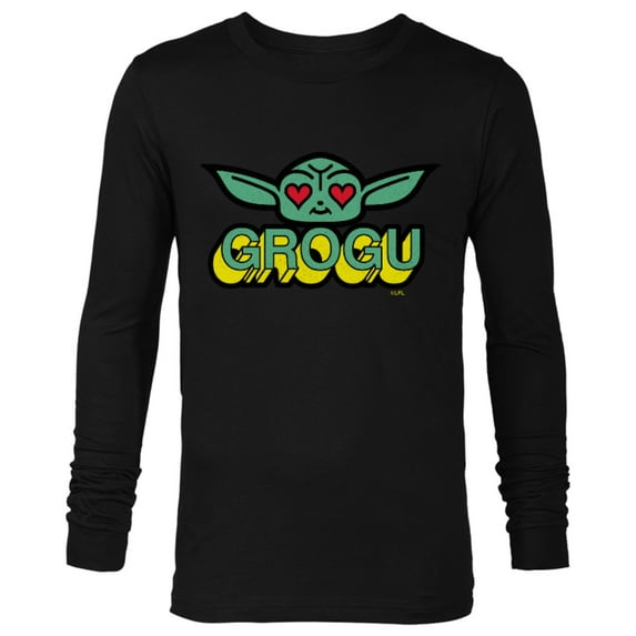 Star Wars The Mandalorian Grogu Love Retro - Long Sleeve T-Shirt for Men - Customized-Black