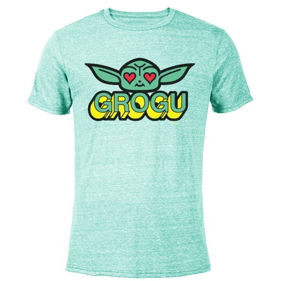 Star Wars The Mandalorian Grogu Love Retro - Short Sleeve Blended T-Shirt for Adults - Customized-Ocean Blue