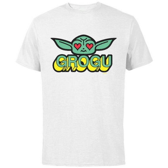 Star Wars The Mandalorian Grogu Love Retro - Short Sleeve Cotton T-Shirt for Adults - Customized-White