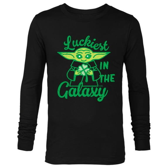 Star Wars The Mandalorian Grogu Luckiest in the Galaxy - Long Sleeve T-Shirt for Men - Customized-Black