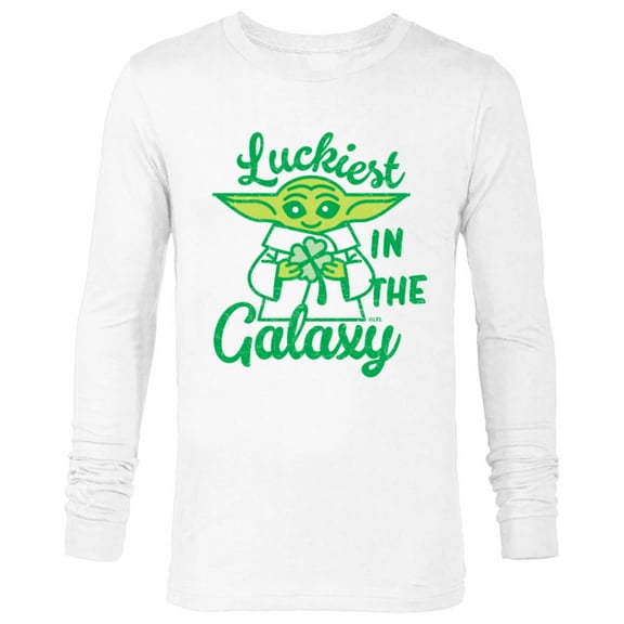 Star Wars The Mandalorian Grogu Luckiest in the Galaxy - Long Sleeve T-Shirt for Men - Customized-White