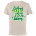 thumbnail image 1 of Star Wars The Mandalorian Grogu Luckiest in the Galaxy - Short Sleeve Cotton T-Shirt for Adults - Customized-Natural, 1 of 5