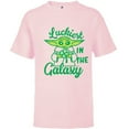 thumbnail image 1 of Star Wars The Mandalorian Grogu Luckiest in the Galaxy - Short Sleeve T-Shirt for Kids - Customized-Soft Pink, 1 of 5