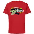 thumbnail image 1 of Star Wars The Mandalorian Grogu Lucky Little Charmer - Short Sleeve Cotton T-Shirt for Adults - Customized-Red, 1 of 5