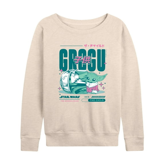 Star Wars - The Mandalorian Grogu Manga  - Wo Men's French Terry Long Sleeve Pullover