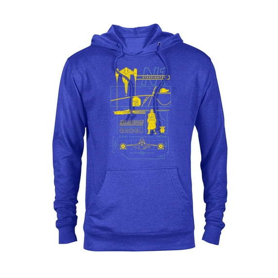 Star Wars The Mandalorian & Grogu N-1 Starfighter Schematic - Pullover Hoodie for Adults - Customized-Royal