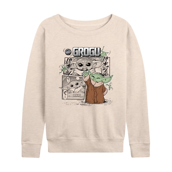 Star Wars - The Mandalorian Grogu Panels  - Wo Men's French Terry Long Sleeve Pullover