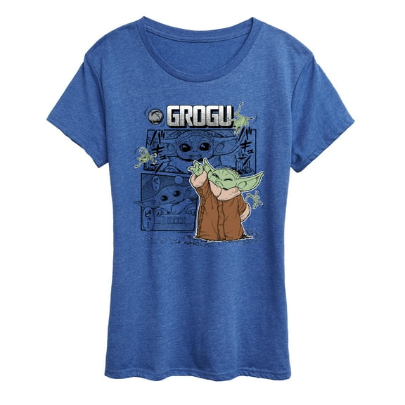 Star Wars - The Mandalorian Grogu Panels  - Wo Men's Short Sleeve Graphic T-Shirt