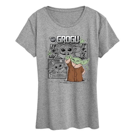 Star Wars - The Mandalorian Grogu Panels  - Wo Men's Short Sleeve Graphic T-Shirt