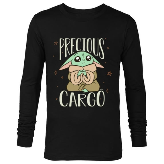 Star Wars The Mandalorian Grogu Precious Cargo Cute - Long Sleeve T-Shirt for Men - Customized-Black