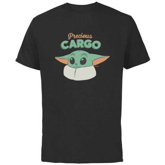 Star Wars The Mandalorian Grogu Precious Cargo - Short Sleeve Cotton T-Shirt for Adults - Customized-Black