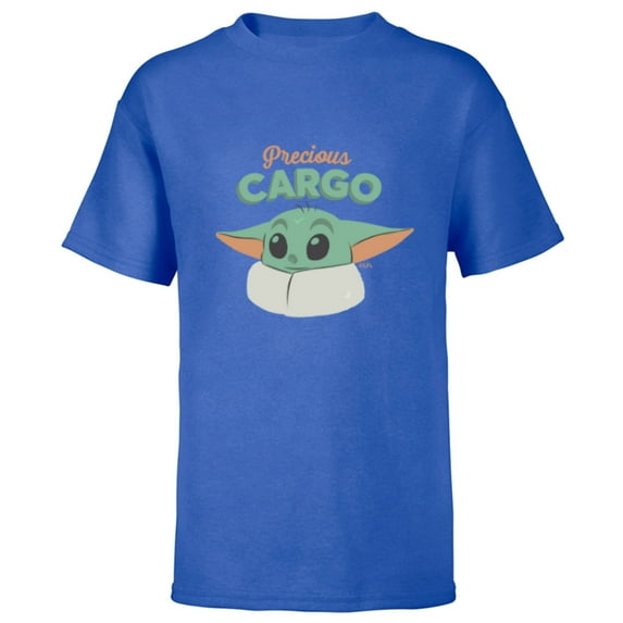 Star Wars The Mandalorian Grogu Precious Cargo - Short Sleeve T-Shirt for Kids - Customized-Royal