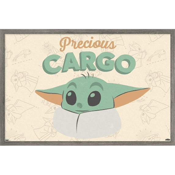 Star Wars: The Mandalorian - Grogu Precious Cargo Wall Poster, 14.725" x 22.375" Framed