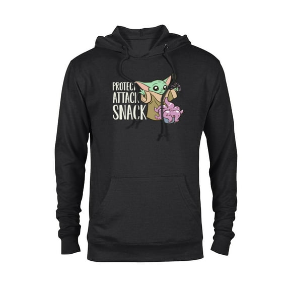 Star Wars The Mandalorian Grogu Protect Attack Snack Chowder - Pullover Hoodie for Adults - Customized-Black