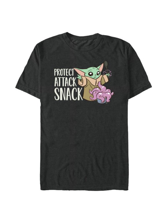 The Mandalorian Grogu Protect Attack Snack Chowder - Short Sleeve Blended T-Shirt for Adults - Customized-Dark Heather
