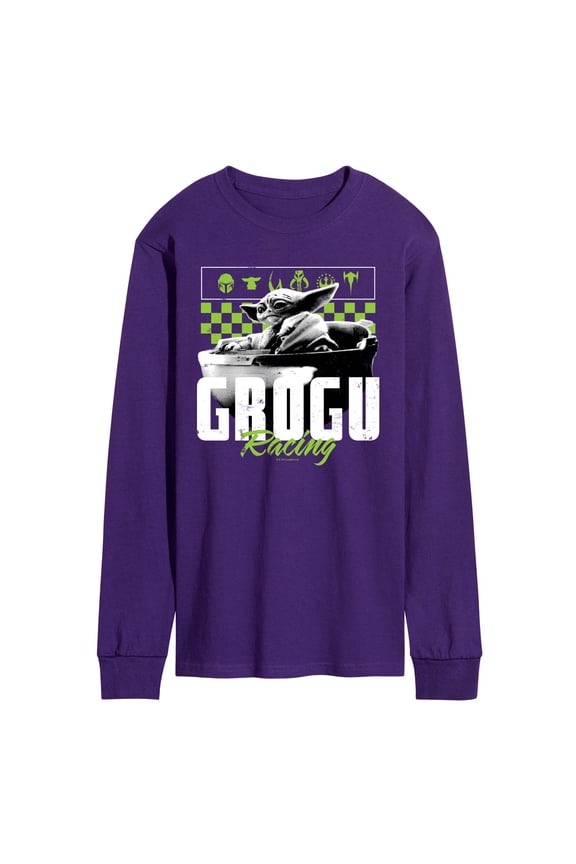 - The Mandalorian Grogu Racing Jersey - Men's Long Sleeve Graphic T-Shirt