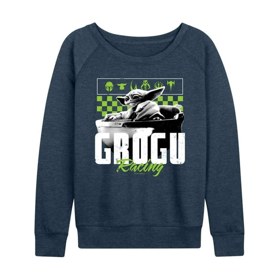 Star Wars - The Mandalorian Grogu Racing Jersey  - Wo Men's French Terry Long Sleeve Pullover