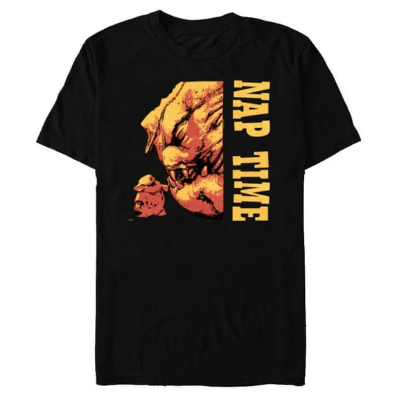Star Wars The Mandalorian Grogu & Rancor Nap Time - Short Sleeve Blended T-Shirt for Adults - Customized-Black