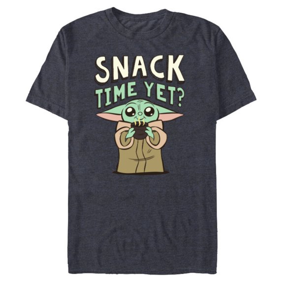 Star Wars The Mandalorian Grogu Snack Time Yet? - Short Sleeve Blended T-Shirt for Adults - Customized-Navy Heather