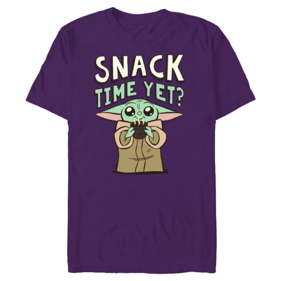 Star Wars The Mandalorian Grogu Snack Time Yet? - Short Sleeve Blended T-Shirt for Adults - Customized-Purple
