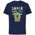 thumbnail image 1 of Star Wars The Mandalorian Grogu Snack Time Yet? - Short Sleeve Cotton T-Shirt for Adults - Customized-Navy, 1 of 5