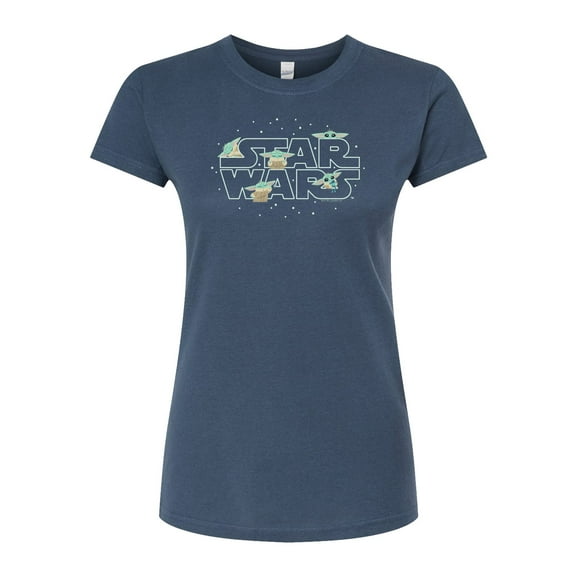 Star Wars - The Mandalorian Grogu Star Wars   - Juniors Fitted Short Sleeve Graphic T-Shirt