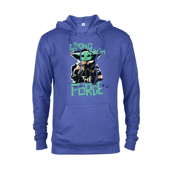Star Wars The Mandalorian Grogu Strong with the Force - Pullover Hoodie for Adults - Customized-Royal