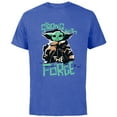 thumbnail image 1 of Star Wars The Mandalorian Grogu Strong with the Force - Short Sleeve Cotton T-Shirt for Adults - Customized-Royal Heather, 1 of 5